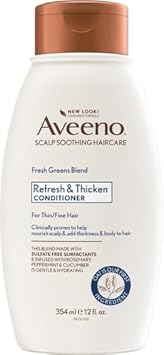 Aveeno Fresh Greens Blend Natural Volumizing Conditioner, Cucumber, Rosemary, For Fine Hair, 12 Fl Oz