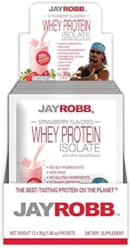 JAYROBB Whey Isolate Protein Powder, Low Carb, Keto, Vegetarian, Gluten Free, Lactose Free, No Sugar Added, No Fat, No Soy, Nothing Artificial, Non-GMO, Best-Tasting (Convenient Individual Serving Pa