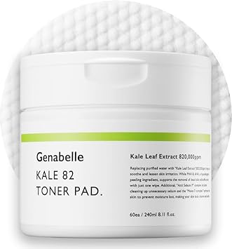 Kale 82 Toner Pad - 60 Jumbo Sheets, Aha Pha Dead Skin Care Daily Hydrating Toner Pad Exfoliating