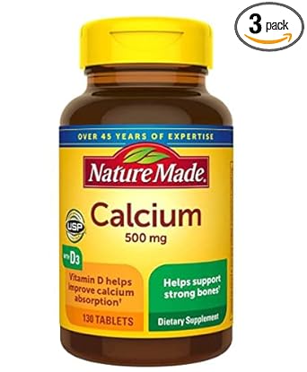 Nature Made Calcium, 500 Mg, With Vitamin D, Tablets, 130 Count