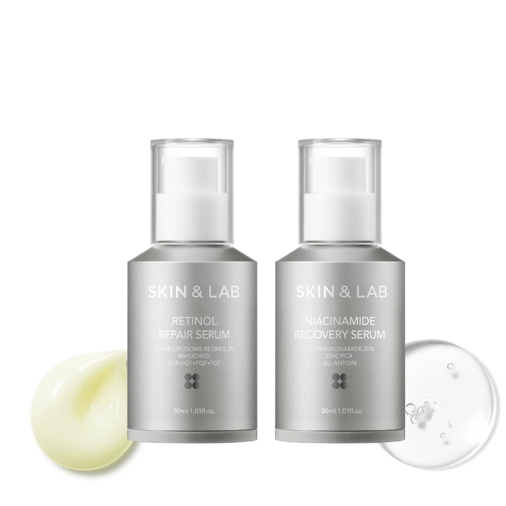 Skin&Lab Wrinkle And Pore Care Skincare Set: Includes Retinol Serum And Niacinamide Serum