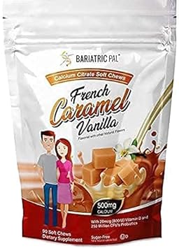 BariatricPal 30-Day Bariatric Vitamin Bundle (Multivitamin ONE 1 per Day! Iron-Free Chewable - Orange Citrus and Calcium Citrate Soft Chews 500mg with Probiotics - French Caramel Vanilla) : Health & Household