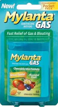 Mylanta Gas Relief Tablets, Gas Minis, Assorted Fruit, 50 Count (Pack Of 1)