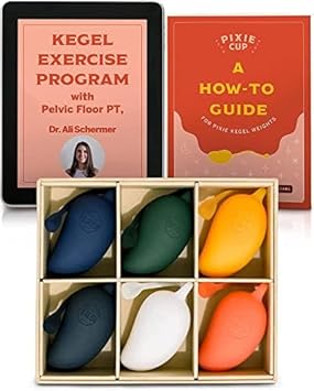 Pixie Kegel Exercise Weight Balls For Women - Doctor Recommended - Includes Pelvic Floor Exercises In Easy To Read Ebook For Beginners And Advanced - 6 Bladder Control Tightening Devices