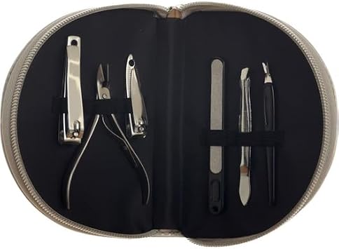 Yes Studio Nailed It Manicure Set Of 7 Nail Care Beauty Tools In Holographic Travel Case