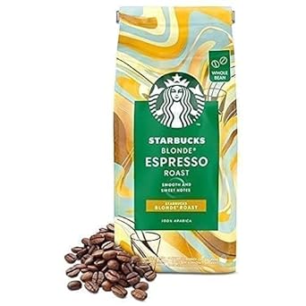 Starbucks Blonde Espresso Roast Whole Coffee Beans, 200G