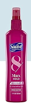 Suave Hairspray, Max Hold 8 – Non-Aerosol Hair Spray, Extra Hold, Anti-Frizz Hair Products, Scented, 11 Oz (Pack of 2)