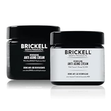 Brickell Men'S Day And Night Anti Aging Cream Routine, Natural And Organic, Unscented, Skincare Gift Set