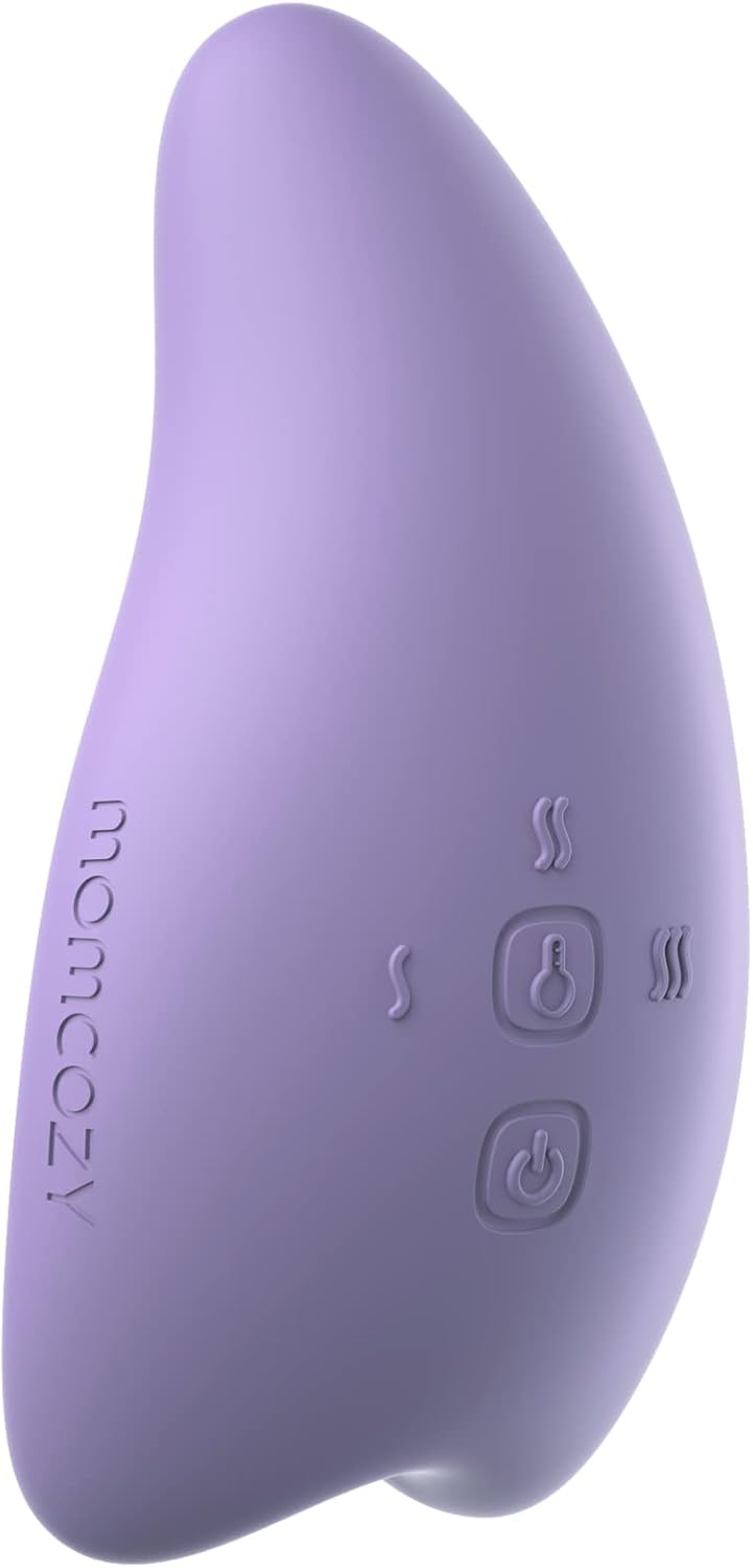 Momcozy Warming Lactation Massager 2-In-1, Soft Breast Massager For Breastfeeding, Heat + Vibration Adjustable For Clogged Ducts, Improve Milk Flow, Lilac