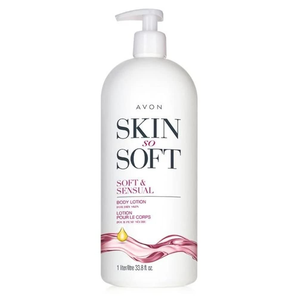 Skin So Soft Soft & Sensual Body Lotion By Avon, Bonus Size 33.8 Fl Oz With Pump, Ultra Moisturizing With Argan Oil, 24-Hour Hydration, Spicy Floral Scent, Dermatologist Tested : Beauty & Personal Care