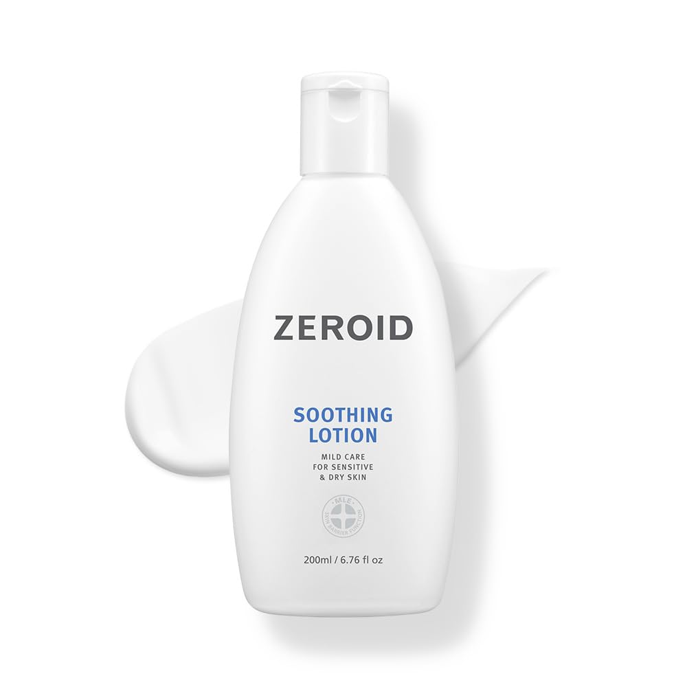 Zeroid | Soothing Lotion | Moisturizer For Sensitive Skin | Skin Barrier Repair | Face & Body Lotion For Soothing & Calming | Lotion For Extremely Dry Skin | Korean Skin Care | 6.76 Fl Oz (200Ml)