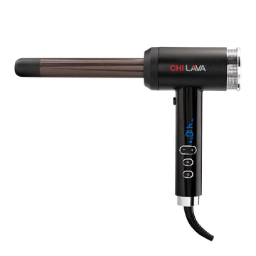 CHI Volcanic Lava Ceramic Curl Shot 1" Curling Iron With Cool Shot Locks In Curls. Durable Barrel. Smooth Glide. Ionic Shine., Black, 1 pounds