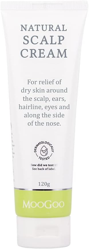 Moogoo Scalp Cream - Seborrheic Dermatitis & Cradle Cap Natural Formula, Relief For Red, Itchy, Crusty & Dry Skin Around The Scalp, Ears, Hairline, Eyes & Nose, For Babies & Adults, 120G / 4.2Oz