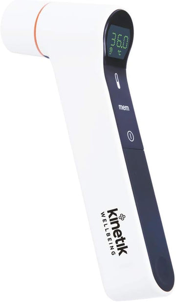Kinetik Wellbeing Digital Ear Thermometer & Forehead, Non Contact - Temperature Thermometer With Infra-Red Technology For Kids, Adults - 1 Second Readings With Baby Fever Alarm - Used By The Nhs