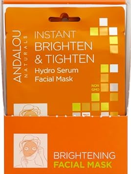 Andalou Naturals Instant Brighten & Tighten Hydro Serum Facial Mask, 0.6 Fluid Ounce