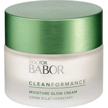 Babor Cleanformance Moisture Glow Cream, Travel Daily Moisturizer With Light-Reflecting Pigments, Instant Glow And Hydration, Prebiotics & Probiotics Facial Cream, Radiant Even Complexion, 0.5 Oz
