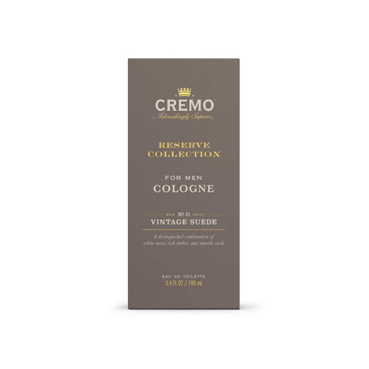 Cremo Vintage Suede (Reserve Collection) Cologne Spray, A Combination of White Moss, Rich Amber, and Smooth Suede, 3.4 Fl Oz : Beauty & Personal Care