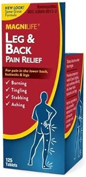 MagniLife Leg & Back Pain Relief, Fast-Acting for Sciatica Pain, Naturally Soothe Burning, Tingling and Stabbing Pains - 125 Tablets : Health & Household