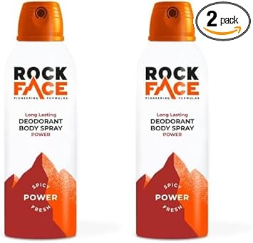 Rock Face Men'S Body Spray - Power Fragrance Body Spray Deodorant For Men, 200Ml, Spicy Oriental Scent, Long Lasting, Multipack Of 6