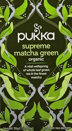 Pukka Herbs, Supreme Matcha Green Organic Herbal Tea, Energizing Infusion Organic Tea Selection, With Matcha Powder, Ideal For Daily Vitality, 20 Tea Bags