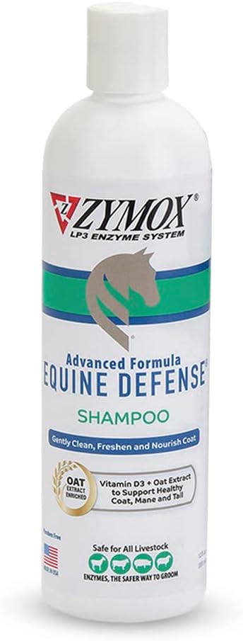 Zymox Equine Defense Advanced Formula Shampoo, 12Oz. – Horse Coat Care: Cleans, Refreshes, Hydrates & Nourishes Skin, Mane & Tail