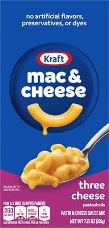 Kraft Three Cheese Macaroni and Cheese Dinner, 7.25 oz Box