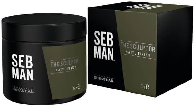 Seb Man The Sculptor – Matte Pomade, Haarwachs Herren, Haargel Für Kurzes & Langes Haar, Nicht Klebende Pomade Mit Mineralien & Guaraná-Extrakt, Mattes Finish, Langanhaltender & Starker Halt, 75Ml
