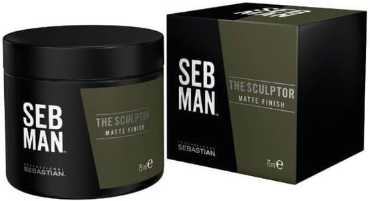 Seb Man The Sculptor – Matte Pomade, Haarwachs Herren, Haargel Für Kurzes & Langes Haar, Nicht Klebende Pomade Mit Mineralien & Guaraná-Extrakt, Mattes Finish, Langanhaltender & Starker Halt, 75Ml