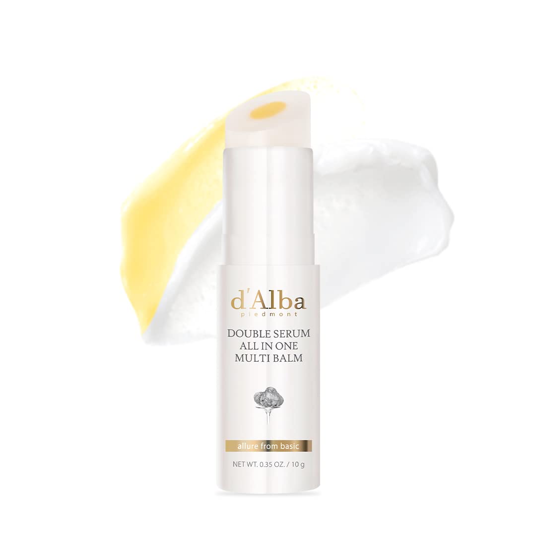 D'Alba Piedmont Italian White Truffle Double Serum All-In-One Multi Balm, Vegan Skincare With Vitamin C And Vegan Collagen, 3-In-1 Anti Wrinkle, Eye Treatment, Dark Spot Remover