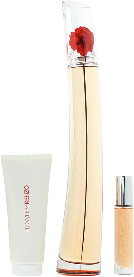 Kenzo Flower L'Absolue Eau De Parfum 3 Piece Gift Set: Eau De Parfum 100Ml - Eau