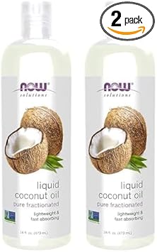 Now Solutions, Liquid Coconut Oil, Light And Nourishing, Promotes Healthy-Looking Skin And Hair, 16-Ounce (Pack Of 2)