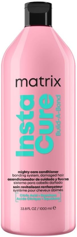 Matrix Instacure Build-A-Bond Mighty Care Conditioner, For Damaged Hair, Repairing Formula, With Citric Acid And Squalane, Strengthens From The Inside, Smooths And Softens