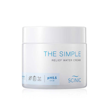 Scinic The Simple Relief Moisture Cream 2.7 Fl Oz (80Ml) | Vegan Face Cream For Sensitive And Irritated Skin | Fresh Moisture Gel-Type | Cooling Refreshment & Moisturizing Effect | Korean Skincare