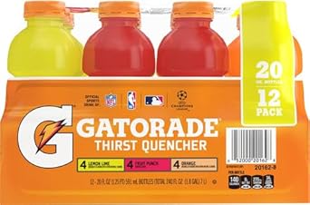 Gatorade Thirst Quencher Sports Drink, Variety Pack, 20Oz Bottles, 12 Pack, Electrolytes For Rehydration