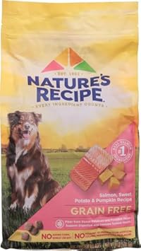 NatureS Recipe Grain Free Salmon, Sweet Potato & Pumpkin Recipe Dry Dog Food, 4 Lb. Bag