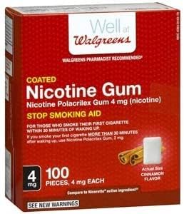 Walgreens Nicotine Replacement Gum 4Mg, Cinnamon, 100 Ea