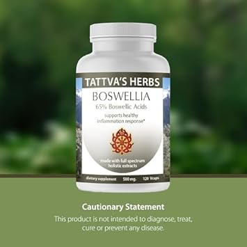 Tattva'S Herbs Boswellia Serrata Supplement, Boswellia Extract Capsules, Joint Support Supplement, Co2 Extract, Boswellia Complex Powder, 1-Pack, 120 Count, 500 Mg - 25 Years Of Premium Service