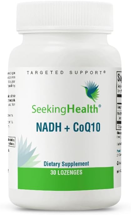 Seeking Health Energy Nutrients - Formerly NADH + CoQ10, 25 mg NADH + 25 mg CoQ10 to Support Natural Energy and Healthy Aging, Antioxidant Support, Memory and Focus Support (30 lozenges)