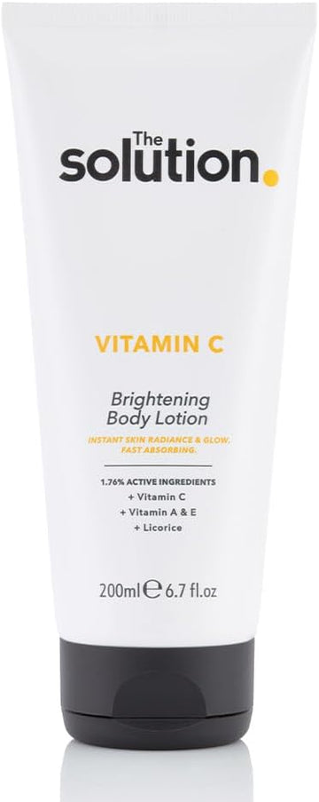 The Solution Vitamin C Brightening Body Lotion (200Ml). Vitamin C Body Cream With Vitamins A & E, Night Moisturiser, Day Cream, Vitamin C Cream, Vegan & Cruelty Free Womens Moisturiser