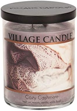 Village Candle Cozy Cashmere, Medium Tumbler Scented Candle, 14 oz, Purple