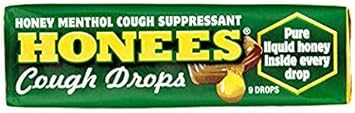 Honees All Natural Menthol Eucalyptus Cough Drops 9 Lozenges Per Bar (Pack of 6) : Health & Household