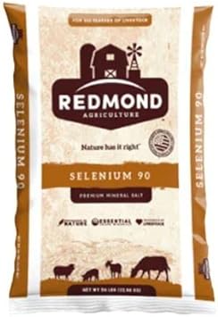 Redmond Selenium 90 Trace Mineral Salt Bag Feed Supplement For Beef Cattle 50 Lbs : Health & Household