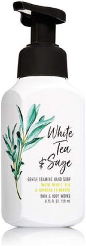 Bath & Body Works Bath And Body Works Gentle Foaming Hand Soap White Tea And Sage 8.75 Ounce (2-Pack) With Ginseng Extracts