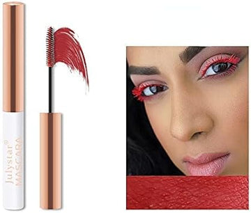 Julystar Colorful Mascara Primer Waterproof, Anti Sweat, Non Dizzy, Dyeing, Long Curling, Thick White Eye Black (01#)