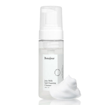 [Bonajour] Jeju Milk Soft Foaming Low Ph Cleanser, Natural Face Wash For Sensitive Skin For Daily Face Washing 5.3 Fl. Oz