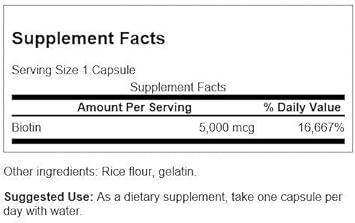 Swanson Biotin 5,000 Mcg 100 Caps 4 Pack