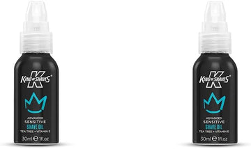 King Of Shaves Advanced Sensitive Shaving Oil For Men With Handy Pump, For A Close And Comfortable Shave, Shave Oil For Men, 2X30Ml