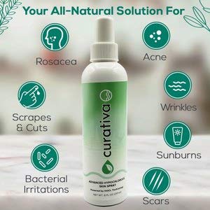 Curativa Bay .02% Hypochlorous Skin Spray, Clear Skin, Most effective For Total Skin Health and the Base for all Skin Care. 100% Organic, Made in USA, Produces Great Results 8 OZ. : Beauty & Personal Care