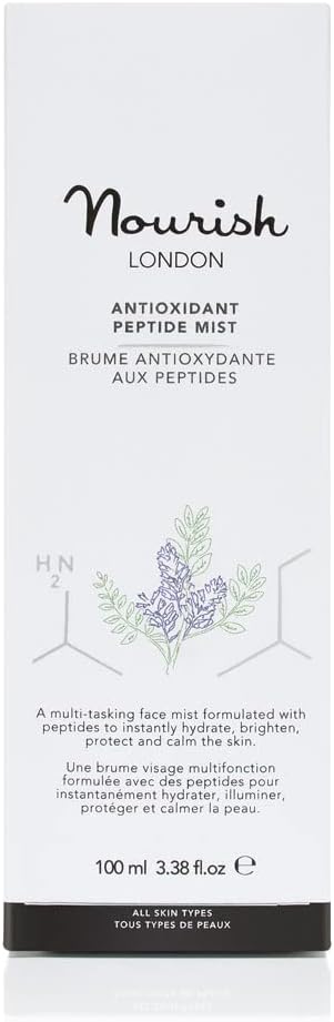 Nourish London Antioxidant Peptide Face Mist 100Ml | Anti Ageing Antioxidants | Brightens & Protects Skin | 100% Vegan