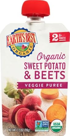 Earth'S Best, Organic Baby Food, Stage 2, Sweet Potatoes & Beets, 3.5 Oz Pouch